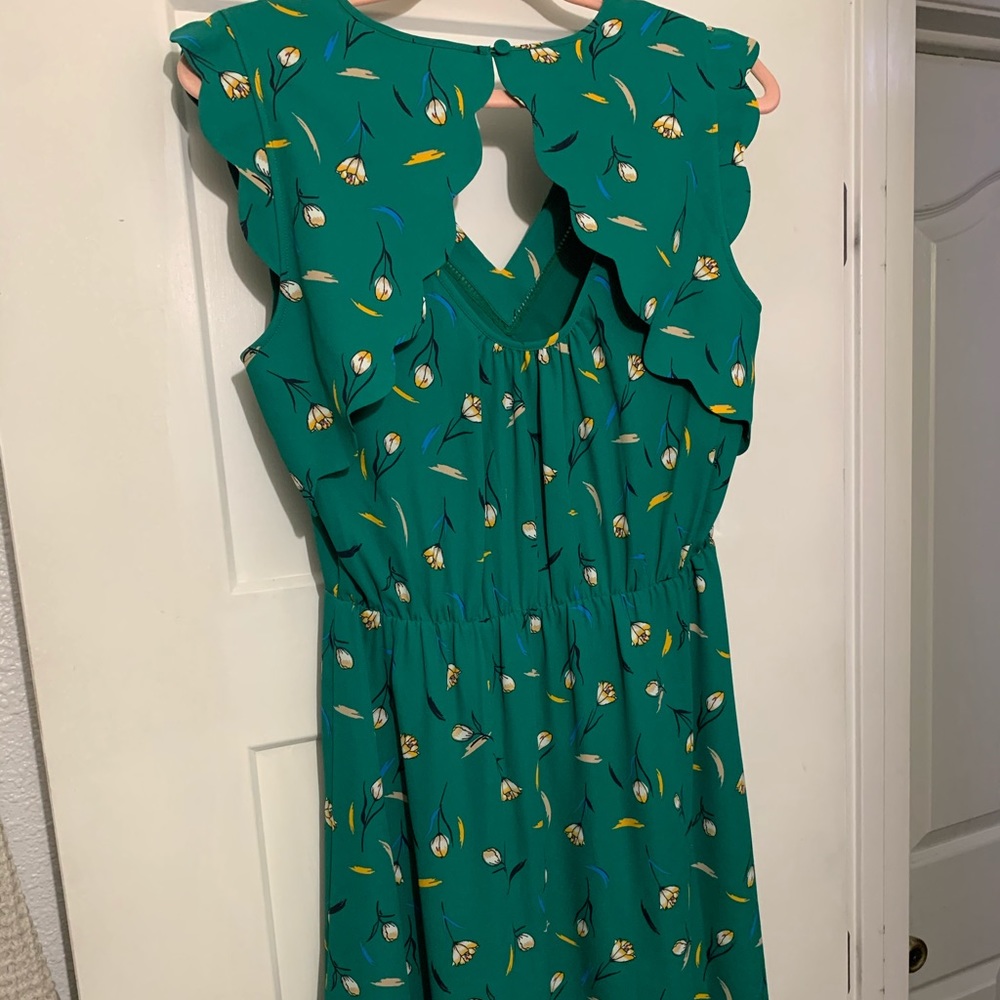 41 Hawthorne summer dress green floral